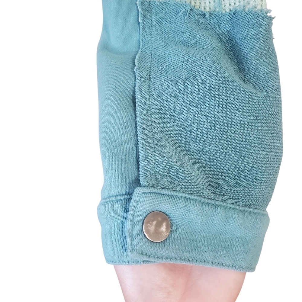 Pol Boho Patchwork Button Down Top Jacket Green T… - image 8